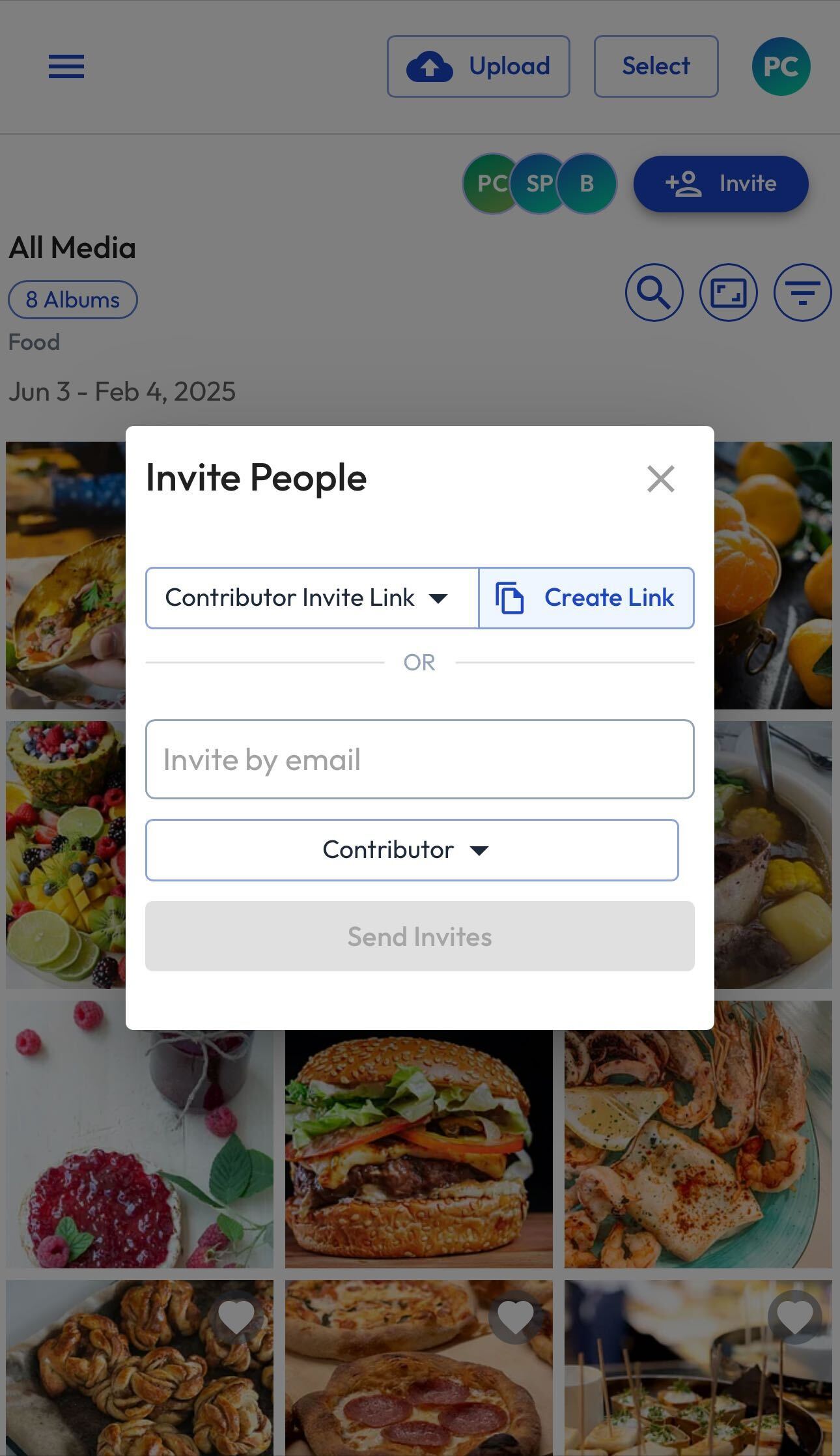 Web - How to invite members to your Group Bucket - Invite with link - MAY 2025.gif
