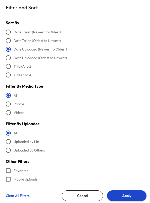 Desktop - Filter and Sort - Options modal - MAY 2025.png